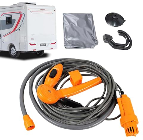 Douche de camping en plein air, douche extérieure portable,Douchette à main et tuyau Plug And Play - Douchette à main, douche Mobile à tuyau, lavage de voiture de nettoyage 12V, pompe de douche