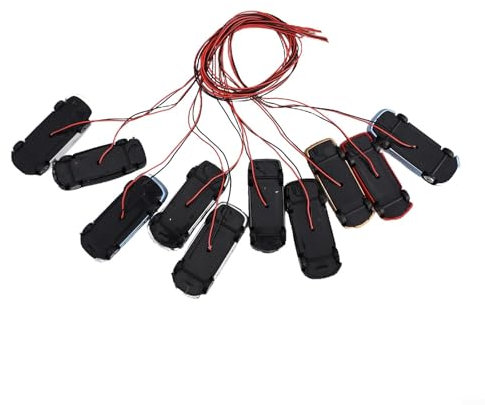 Pack of 10 Model Train Components for H0/TT Scale Featuring Wires and Light Bulbs
