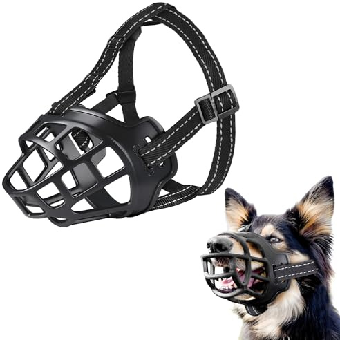 OKIDO Bozal Rígido de Plástico Suave para Perros Pequeños, Medianos y Grandes | Cómodo y Seguro | Permite Beber Agua | Ideal para Entrenamiento y Paseos | Ajustable y Duradero (#1)