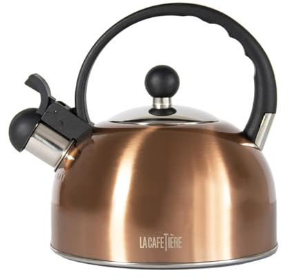 Copper Stainless Steel 1.3L Whistling Kettle Gas Stove Hob Top Caravan Camping