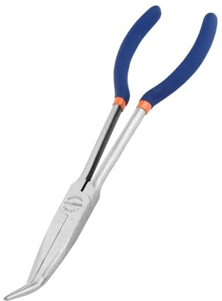 WISEPRO Pince à long bec 280 mm extra longue avec poignée antidérapante pour les espaces étroits difficiles à atteindre (angle de 45 °)