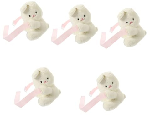 Cabilock 5 Piezas Coschos de Cortina de Animales decoración Fiesta Relleno Currain Atada Conejo Hebilla de b el b el backleble Lindo Soporte de Cortina de Animales Corbata de Cortina Felpa