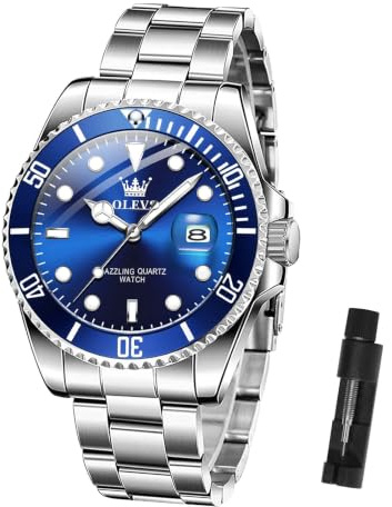 OLEVS Mens Watches Stainless Steel Waterproof Dress Watches with Date