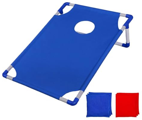 Fukamou Set de Jeu de Cornhole pour - Set De Planches Cornhole Portable - Jeu Portable Gain De Place avec Sac De Rangement pour Jardin Camping Plage Intérieur Extérieur