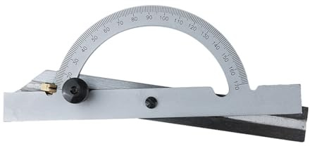 Righello goniometro in acciaio al carbonio resistente, angolo regolabile da 0 a 170°, con impugnatura antiscivolo, precisione per lavorazione del legno, lavorazione dei metalli e costruzione