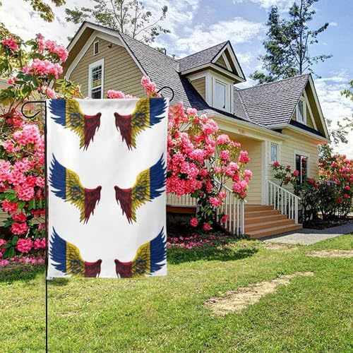 Bandiera Wings Romania bifacciale 28x40 pollici decorazione per esterni da giardino