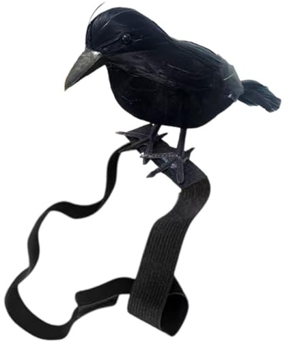 Ymxygz Halloween Realistische Krähe Schwarze Federkrähenstatue Schultergurt-Stil Halloween-Party-Dekoration Outdoor-Vogel-Requisiten Für Die Feiertagsverkleidung