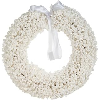 Weihnachtskranz Metall 40 cm rund mit künstlichem Schnee weiß modern Aresjon
