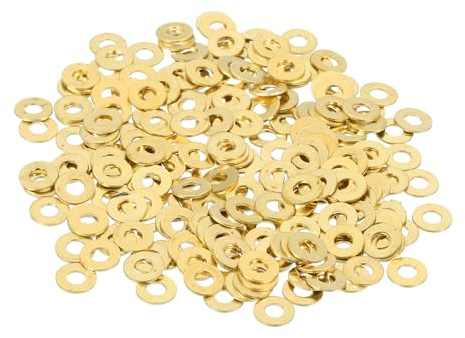 QUARKZMAN 320 Pz Rondelle Piatte Ottone M2, Kit Di Rondelle Schiacciate In Rame Per Bulloni Viti Riparazioni Meccaniche e Outdoor, 2.5mm×6mm×0.5mm(ID×OD×Spessore)