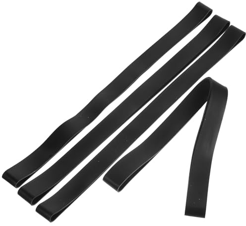 TEMPNAP Lot de 4 Bandes Élastiques en Silicone Noir 30X18 CM pour Serviettes et Poubelles de Chaises de Plage Extensibles pour Plage Croisière et Activités en Plein Air