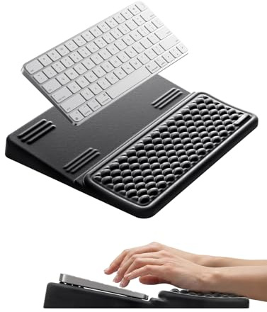 VAYDEER 2-in-1 Tastaturständer mit Handgelenkauflage, Schwarz | 2-in-1-Design in Größe M mit Memory-Schaum und rutschfester Unterseite für Büro und Zuhause.