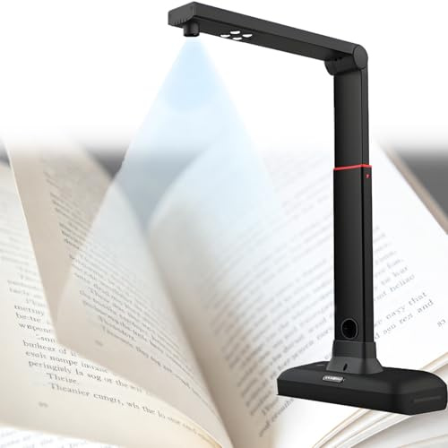 QuinteZhenTially Escáner Cámara Altura Ajustable Gran A2,Escáner Libros Superior Profesional Gran Formato 23 MP,con Aplanamiento & División Automática Páginas,Reconocimiento Texto Ocr