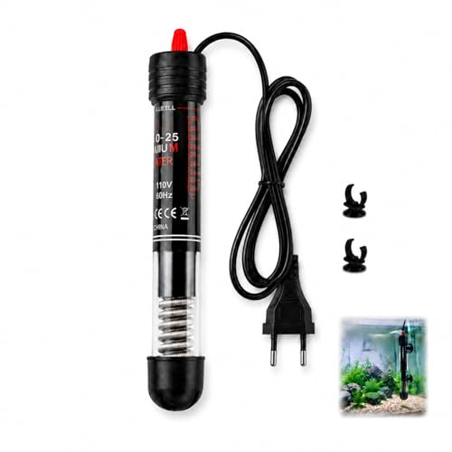 Sylkeov Barra riscaldante per acquario, 25 W, con regolazione precisa della temperatura, per nano acquari da 10-30 l, regolabile da 20 a 34 °C, vetro al quarzo resistente agli urti, impermeabile IP68