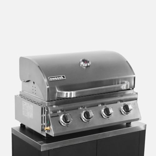 Alice's Garden Barbecue a Gas a 4 bruciatori Argento- 73x60x74 cm