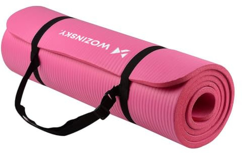 WOZINSKY Yogamatte Fitnessmatte Pilates Sportatte Rutschfest 181x63x1 cm