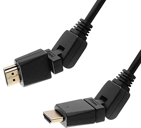 BestPlug 5 mètres universal Joint de câble HDMI avec Ethernet, HDMI mâle vers HDMI fiche Rotule plaqué or, High Speed, Convient pour HD FullHD 3D 4 K UHD, Noir