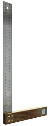 hedue® Tischlerwinkel 400 mm - Griff aus Nussbaum mit Edelstahlblatt 35 mm