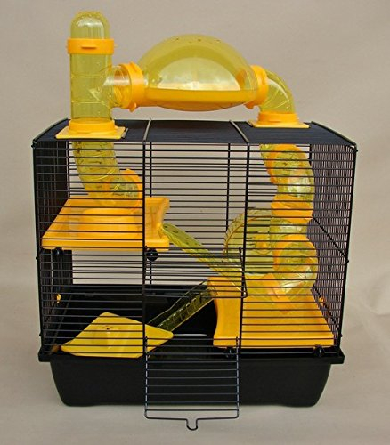 Interzoo NagerkäfigHamsterkäfig,Zwerghamsterkäfig Rocky,Teddy Lux,Hamster,Maus,Nager,Käfig,Mäusekäfig incl. Röhrensystem in gelb