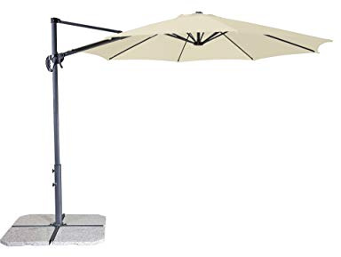 derby Ravenna Smart 300 – Hochwertiger Ampelschirm ideal für Garten und Terrasse – Neigbar – ca. 300cm – Natur