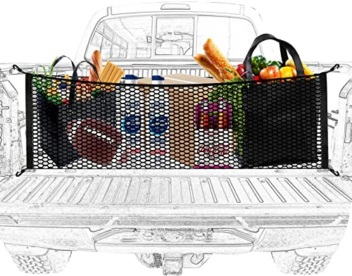 Rete da Carico per Camion - Organizzatore Elastico di Stoccaggio Con Ganci, Portabicchieri per Pickup