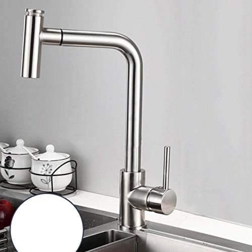 Küchenarmaturen mit ausziehbarer Brause, 2-Funktions-Küchenspülen-Mischbatterie, moderne herunterziehbare Brause, Einhandgriff, Edelstahl 304, heiß und kalt, gebürstetes Nickelb