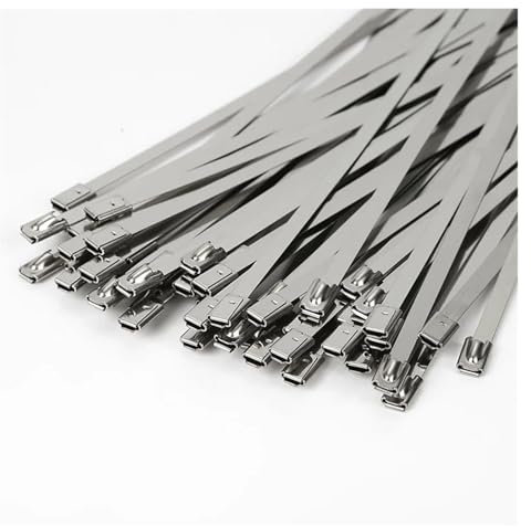 FENGXCUI Automatisches Reißverschluss-Spannwerkzeug, Kabelbinderzange, Kabelbinderpistolen, Edelstahl, Handbefestigungsband, Schneide- und Wickelwerkzeug(4.6x300mm-100pcs)
