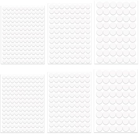 580pcs White Self-Adhesive Screw Hole Stickers, Round Screw Covers 12mm 15mm 21mm, Dust Proof for Wood Furniture Cabinet