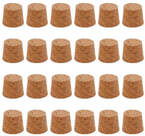 BENECREAT 24 Bouchon de Bouteille en Liège pour Vin de Taille 22 Bouchons de Rechange Coniques pour Bouteilles de Vin de Bière et de Verre Projets d'art et D'Artisanat DIY
