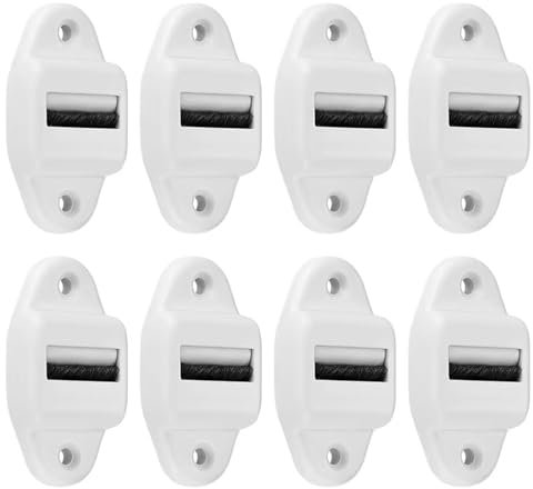 8 Pezzi Guida Cinghia Tapparella Con Spazzola e Rullo 24mm Guida a Nastro per Tapparelle Guide per Tapparelle, Larghezza Fino a 24 mm per Tapparelle, Distanza Fori 45 mm (bianco)