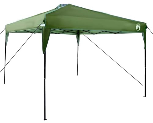 vidaXL Carpa Dosel Manual Verde 290 x 290 x 251 cm Tela, Toldo de jardín, liviano, portátil, fácil de armar, Protegido UV, Resistente al Agua, solución rápida de Sombra