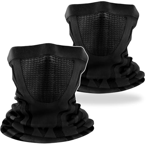 ENONEO Scaldacollo Running Termico Uomo Donna Traspirante Antivento Scaldacollo Sportivo Elastico Sciarpa Tubolare Inverno Passamontagna Sci Copricollo Moto Bandana Bici Ciclismo (Nero 2)