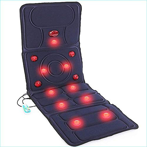 Máquina de masaje adelgazante, colchoneta de masaje con 10 motores vibratorios y 5 almohadillas térmicas terapéuticas, cojín masajeador de cuerpo completo para aliviar la espalda, la cadera y la zona