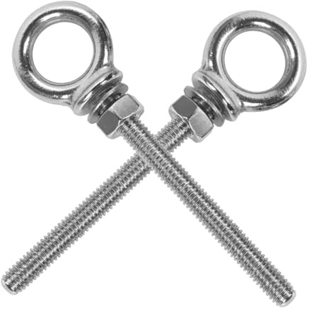 HEALSOPTHY 2 piezas Pernos de de Acero Inoxidable con Tuercas y Arandelas Tornillos de Argolla para Levantamiento Marino y Exterior Resistente la Corrosión