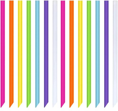Xyedyaup 100 Pcs Straws Reusable 190 Mm × 6 Mm Straw Cocktail Art Straws for Hot Drinks Multicoloured Milkshake（Pointed Straws）