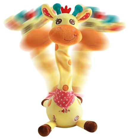 Juguete Jirafa Que Habla | Peluche Jirafa Bailadora y Parlanchina | Figura Interactiva Musical Cantante con Pilas Recargables | para Fiestas Viajes Picnic al Aire Libre