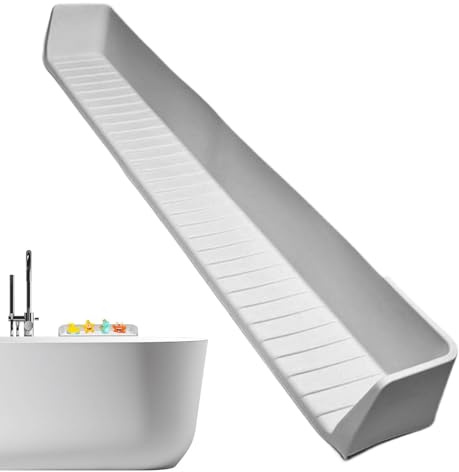Badewannenspritzschutz Mit Silikon Saugnäpfen, 80x11.5x9.7cm Silikon Spielzeug Wanne Tablett Lagerung, Badewannen Spiel Ablage, Für Kinder Hausbesitzer Pflegekräfte