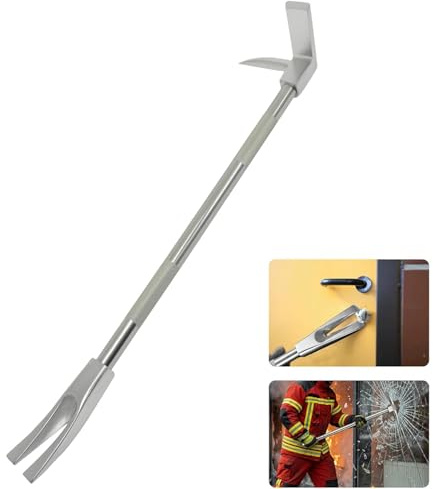 Forged Steel Emergency Rescue Tool, Multifunctional Demolition Crowbar, Entry Tool with Anti-Slip Handle, 3-in-1 Axe Spike Claw, 24in