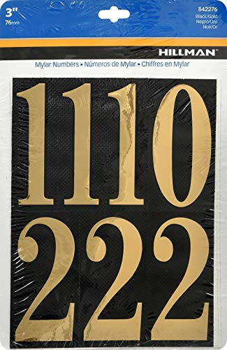 Hillman 842276 Black and Gold Mailbox Number Pack, 3-Inch
