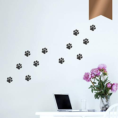 WANDKINGS Wandtattoo Hundepfoten - A4 Set 21 x 30 cm - Kupfer - 35 Farben zur Wahl