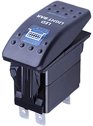 Mintice™ Interrupteur à Bascule Commutateur Lampe Lumière LED Bleu 12V 20A pour Voiture Bateau Moto (Bar Light)