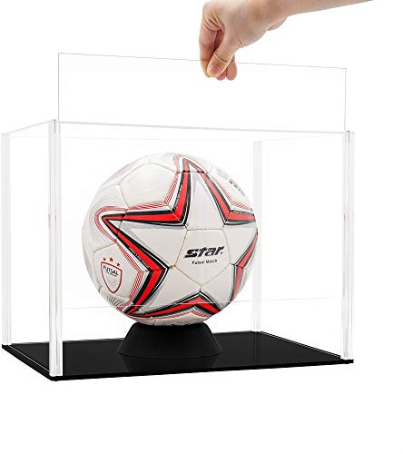 Tingacraft Teca Plexiglass (34,5 x 24,5 x 26 cm) Vetrina Acrilico Espositore per Pallone da Calcio Basket, Modellino