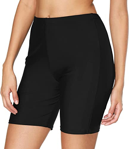 Anwell Schwimmhose Damen Hot Pants Badepants Tankini Hose Frauen Bikini Shorts Schwarz M