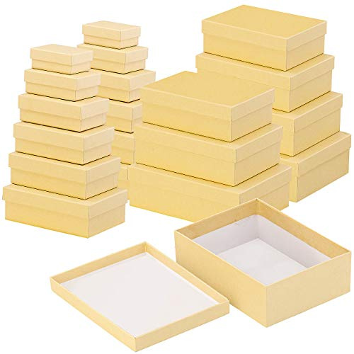 Your Design Karton: 20er-Set neutrale Geschenk- und Aufbewahrungs-Boxen, 10 Größen (Geschenkboxen Geburtstag, Geschenkboxen zum Selbstgestalten, Baby)