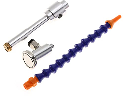 Pistola de aire frío para aire frío y caliente y frío para herramientas de aire con tubo flexible (08 micro + base magnética)