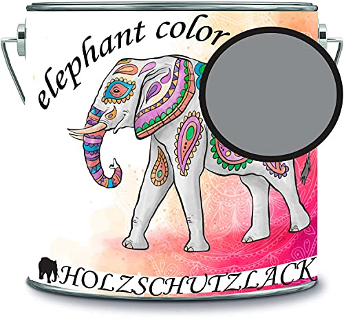 Barniz de protección para madera, resistente a la intemperie y a largo plazo, protección contra la intemperie, color gris claro RAL 7046, color elephant