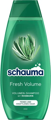 Schauma Volumen-Shampoo Fresh Volume (400 ml), Haarshampoo erfrischt und kräftigt den Haaransatz, Shampoo für feines und kraftloses Haar, mit Rosmarin