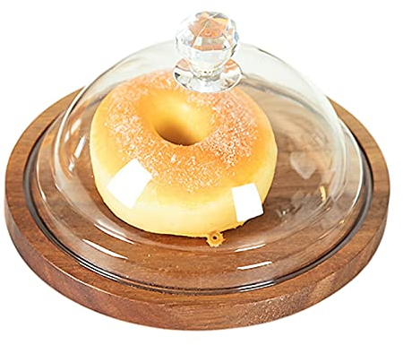 luckxuan Mantequera Pastel de Pastel Postre Placa de Pastel de Madera Cubierta de Madera Cubierta de acrílico Tapa Mantequilla de Mantequilla Placa de Queso de Mantequilla 7 Pulgadas Mantequillera