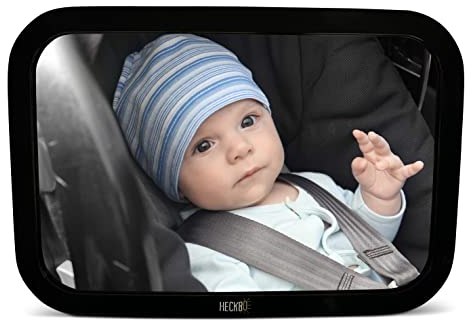 HECKBO Rücksitzspiegel fürs Baby, Bruchsicherer Auto-Rückspiegel für Babyschale, Autositz-Spiegel ohne Einzelteile, für Kinder in Kinderschale, Kindersitz