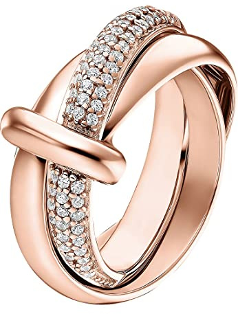JETTE Damen-Damenring 925er Silber 62 Zirkonia