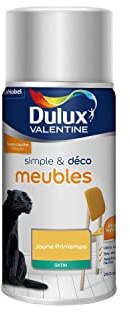 Dulux Valentine Simple & Déco Peinture Intérieure de Rénovation - pour vos Meubles en Bois, Mélaminé, Pvc, Métal Peint - Couleur : Jaune Printemps Satin - Aérosol 250ml